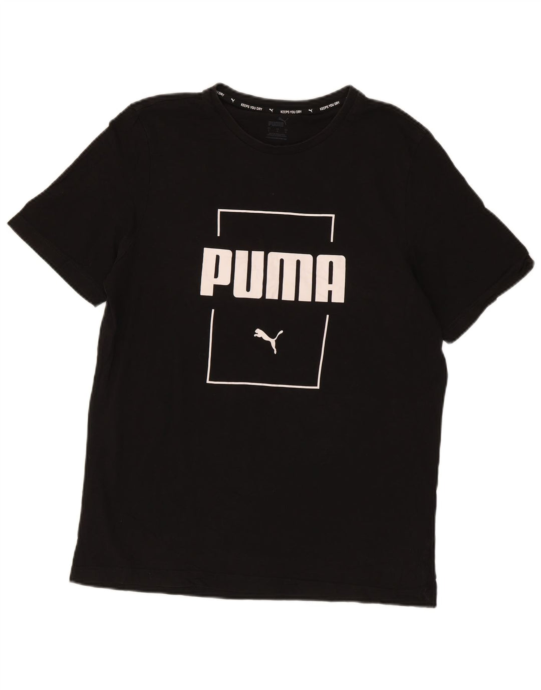 Puma Mens Graphic T-Shirt Top Large Black Cotton