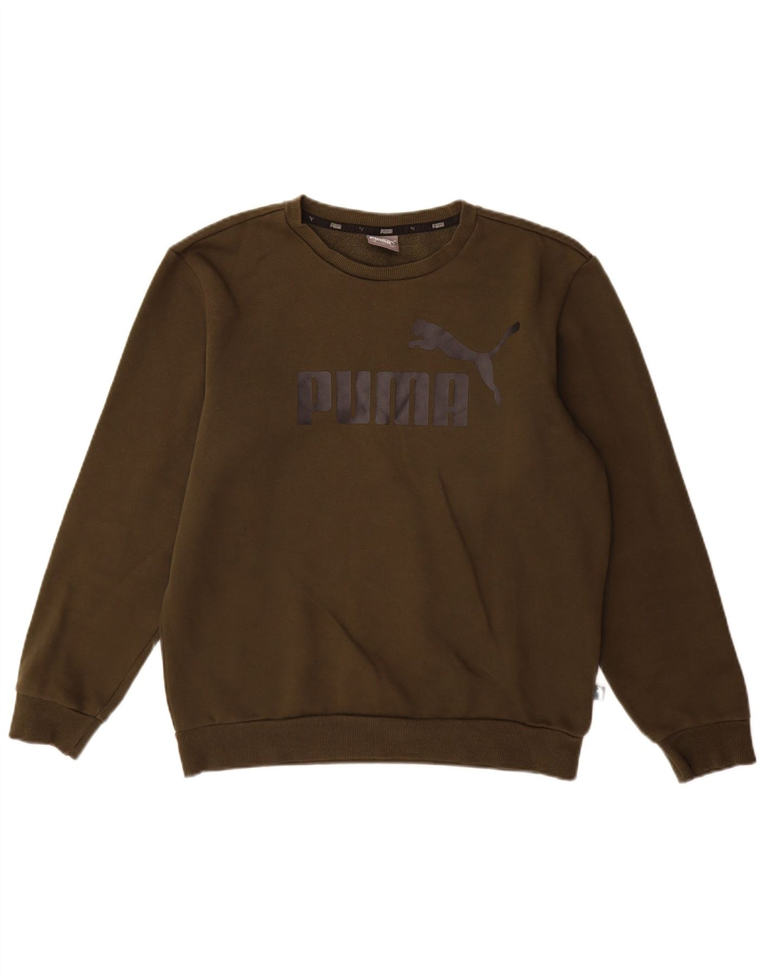 Puma Mens Graphic Sweatshirt Jumper Small Khaki Cotton