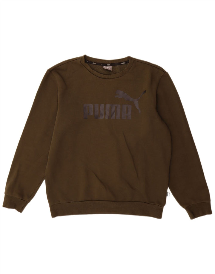 Puma Mens Graphic Sweatshirt Jumper Small Khaki Cotton