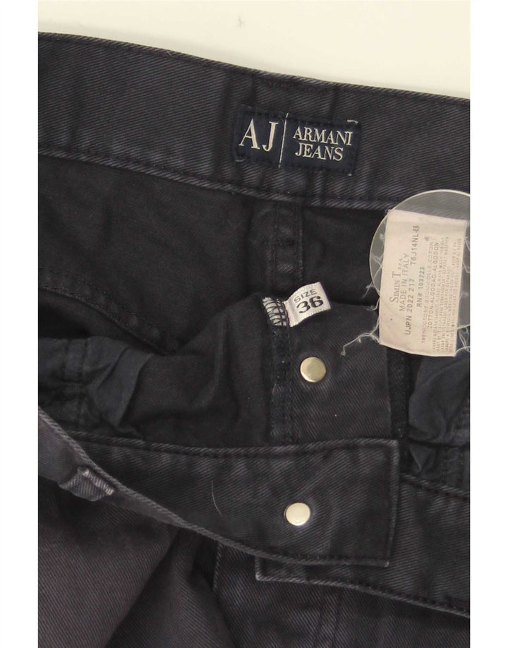 Armani Mens Straight Jeans W36 L28 Navy Blue Cotton