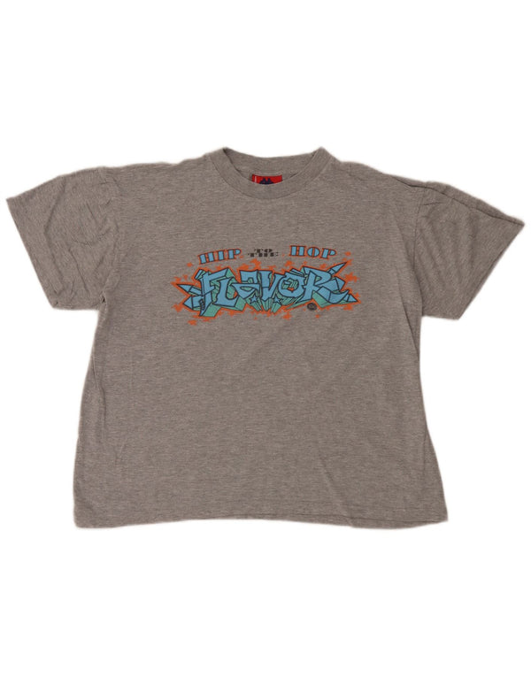 Kappa Womens Graphic T-Shirt Top UK 14 Medium Grey Cotton
