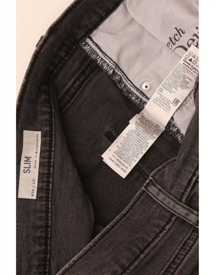 Мужские узкие джинсы Marks & Spencer W34 L31 серые, хлопок