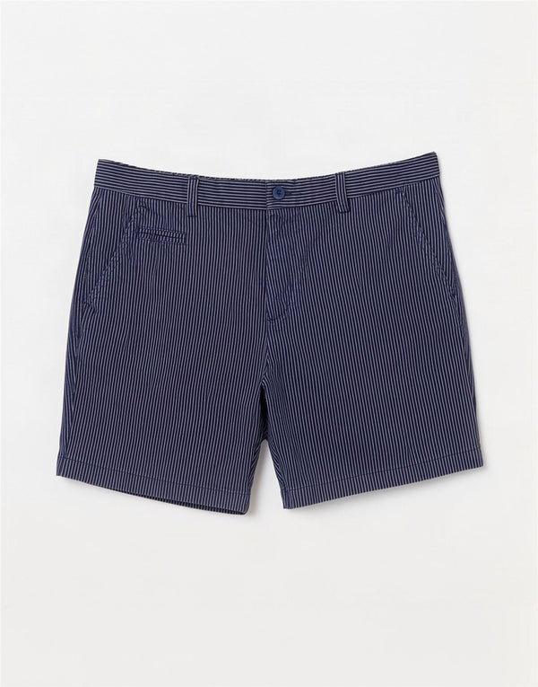 Marks & Spencer Womens Chino Shorts UK 14 Large W32 Navy Blue Pinstripe