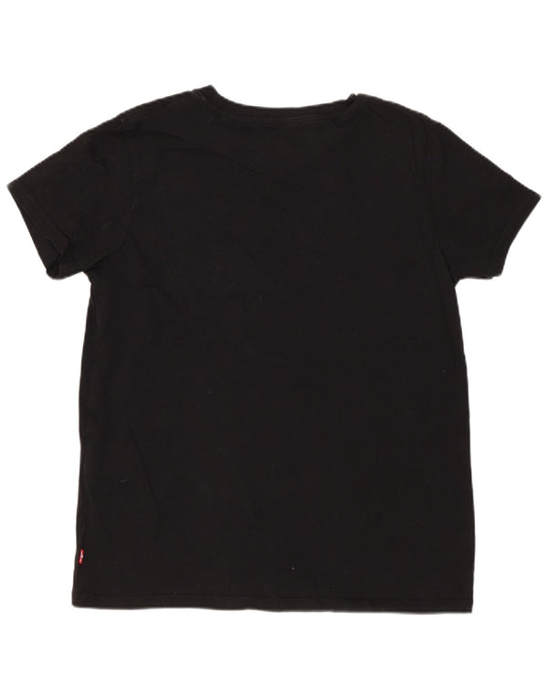 Levi's Womens Graphic T-Shirt Top UK 10 Small Black Cotton