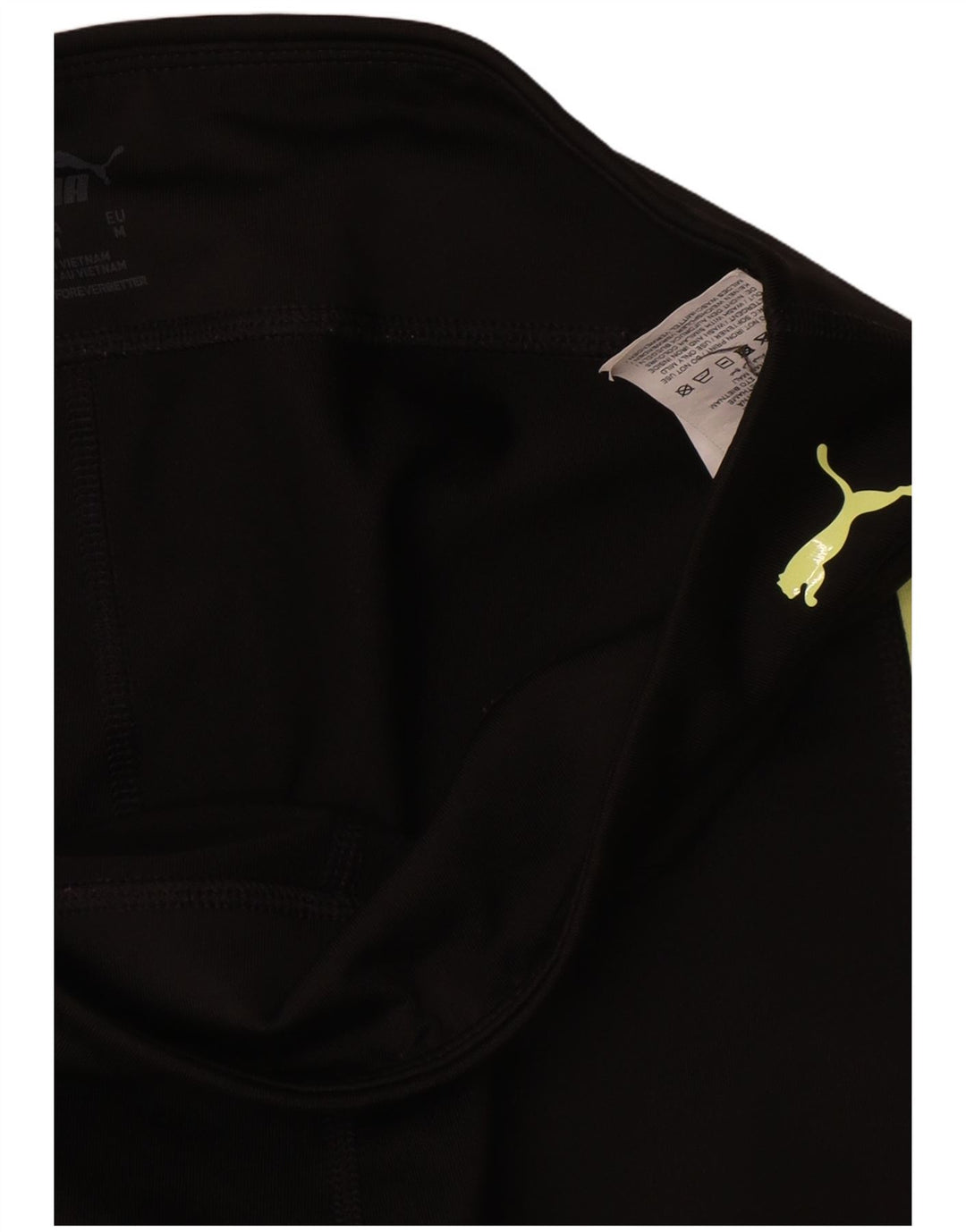 Puma Womens Graphic Leggings UK 12 Medium Black Colourblock Nylon