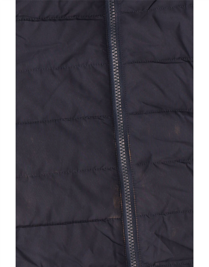 Jack Wolfskin Womens Hooded Padded Coat UK 8/10 Small Navy Blue Polyester