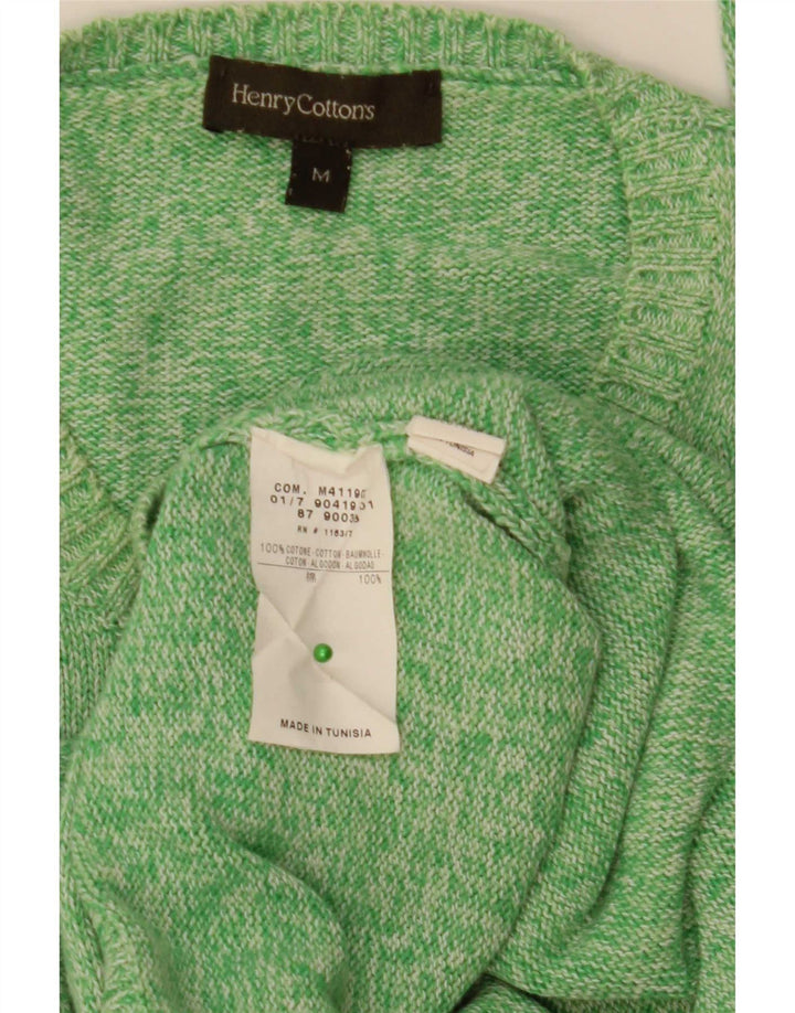 Henry Cottons Herre Crew Neck Jumper Sweater Medium Green Bomuld