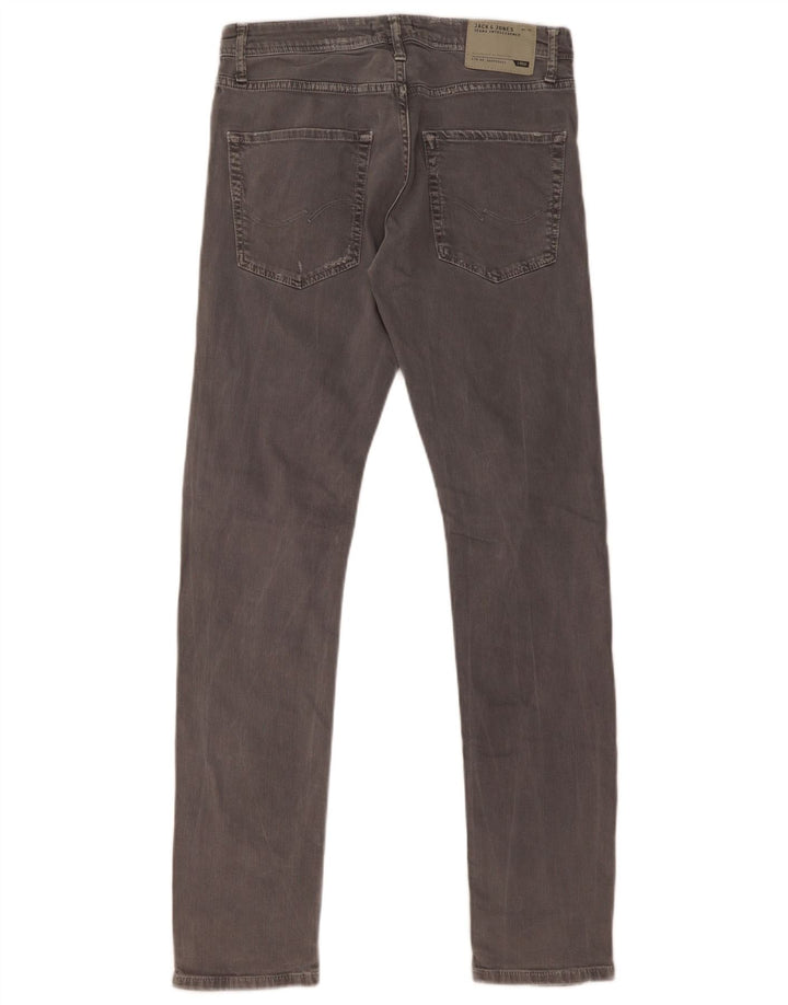 Jack & Jones Mens GLENN Distressed Slim Jeans W31 L32 Grey Cotton