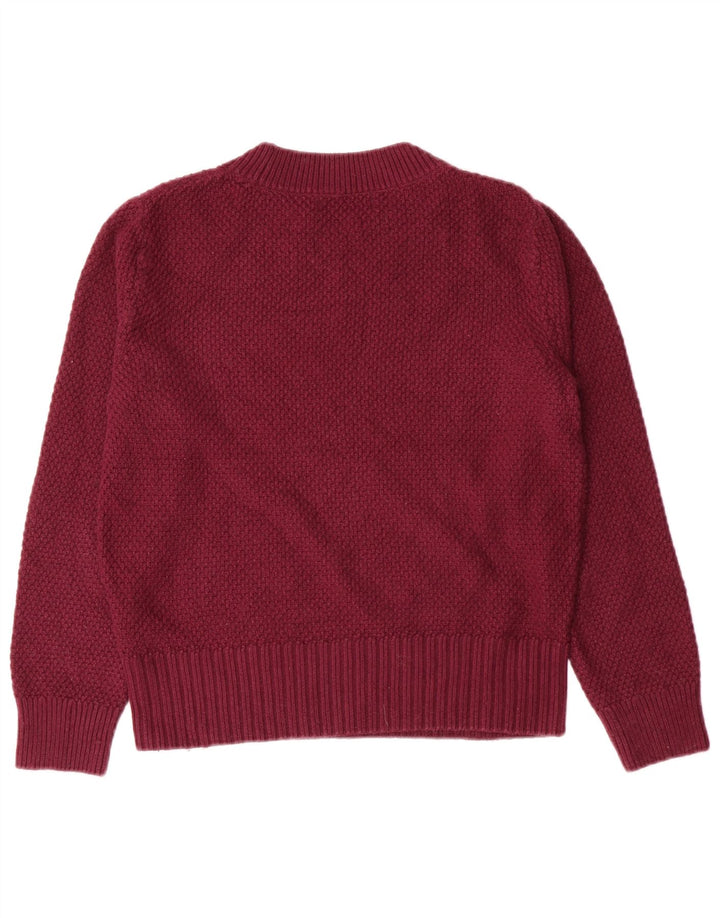 Marks & Spencer Dame Crop Crew Neck Jumper Sweater UK 8 Small Maroon