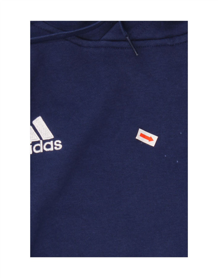 ADIDAS Mens Hoodie Jumper Large Blue Cotton Vintage Adidas and Second-Hand Adidas from Messina Hembry 