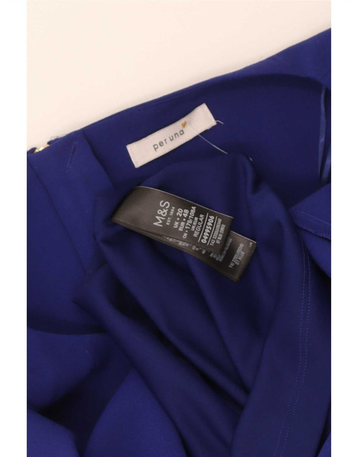 Marks & Spencer Damska Sukienka Per Una z falbaną z przodu, UK 20 2XL, niebieska