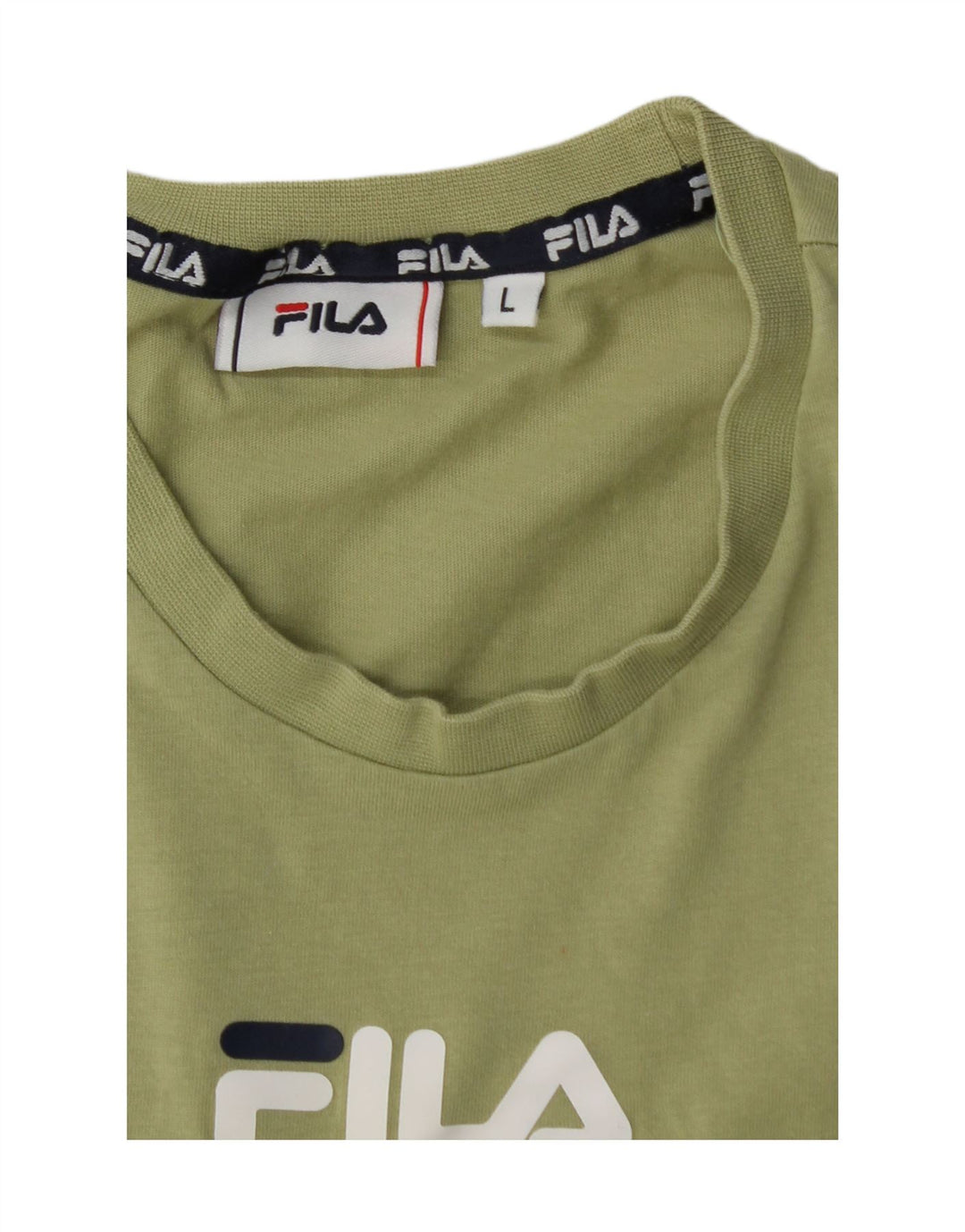 FILA Mens Graphic T-Shirt Top Large Green Cotton Vintage Fila and Second-Hand Fila from Messina Hembry 