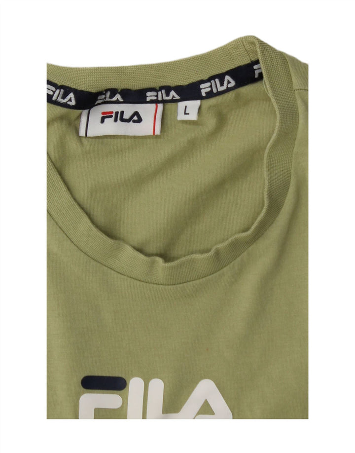 FILA Mens Graphic T-Shirt Top Large Green Cotton Vintage Fila and Second-Hand Fila from Messina Hembry 