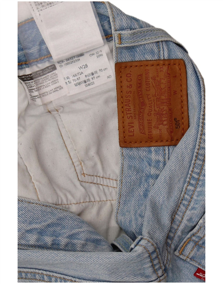 LEVI'S Womens 501 Distressed Denim Shorts W28 Medium Blue Bomuld