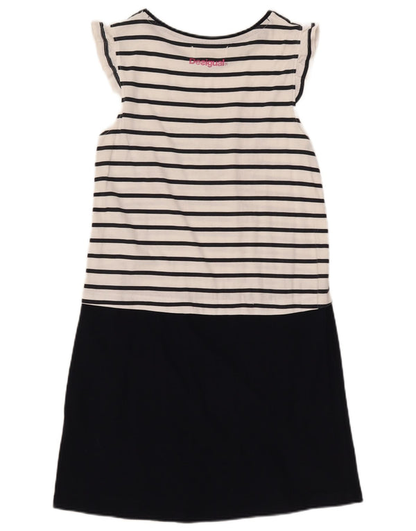 Desigual Girls Graphic Basic Dress 13-14 Years White Striped Cotton