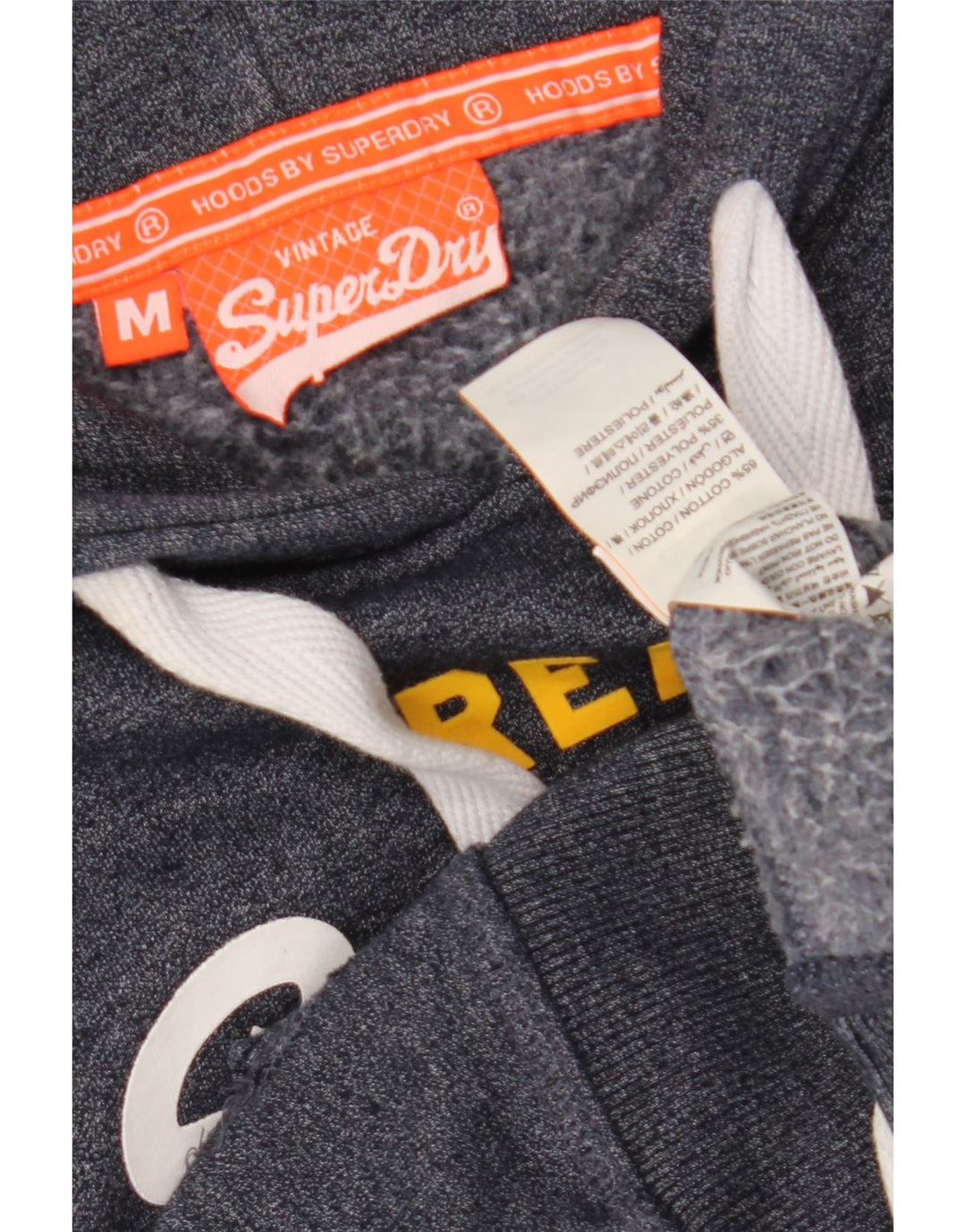 Superdry Mens Graphic Hoodie Jumper Medium Navy Blue Cotton