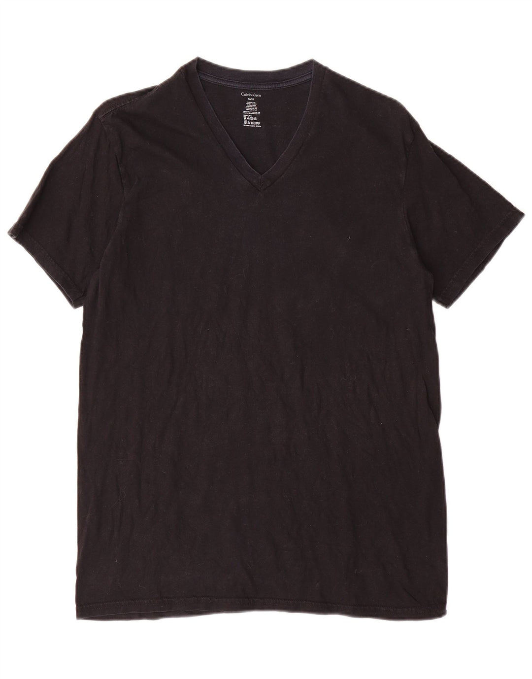 CALVIN KLEIN Herre T-Shirt Top Medium Sort Bomuld