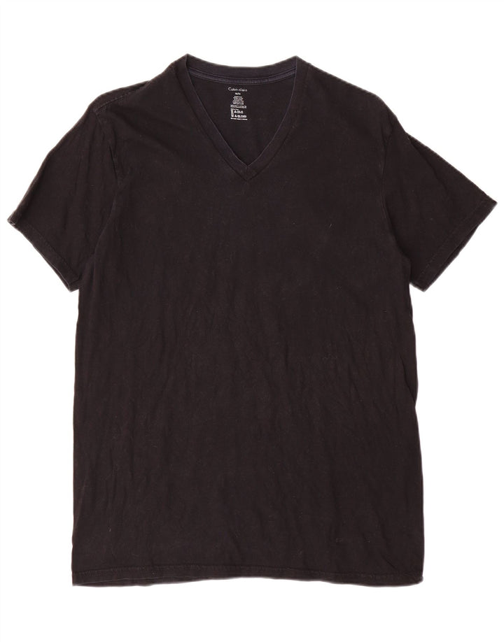 CALVIN KLEIN Herre T-Shirt Top Medium Sort Bomuld