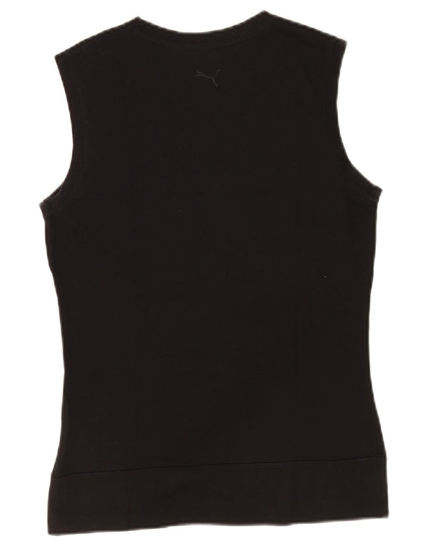Puma Dame Grafisk Vest Top UK 12 Medium Sort Bomuld