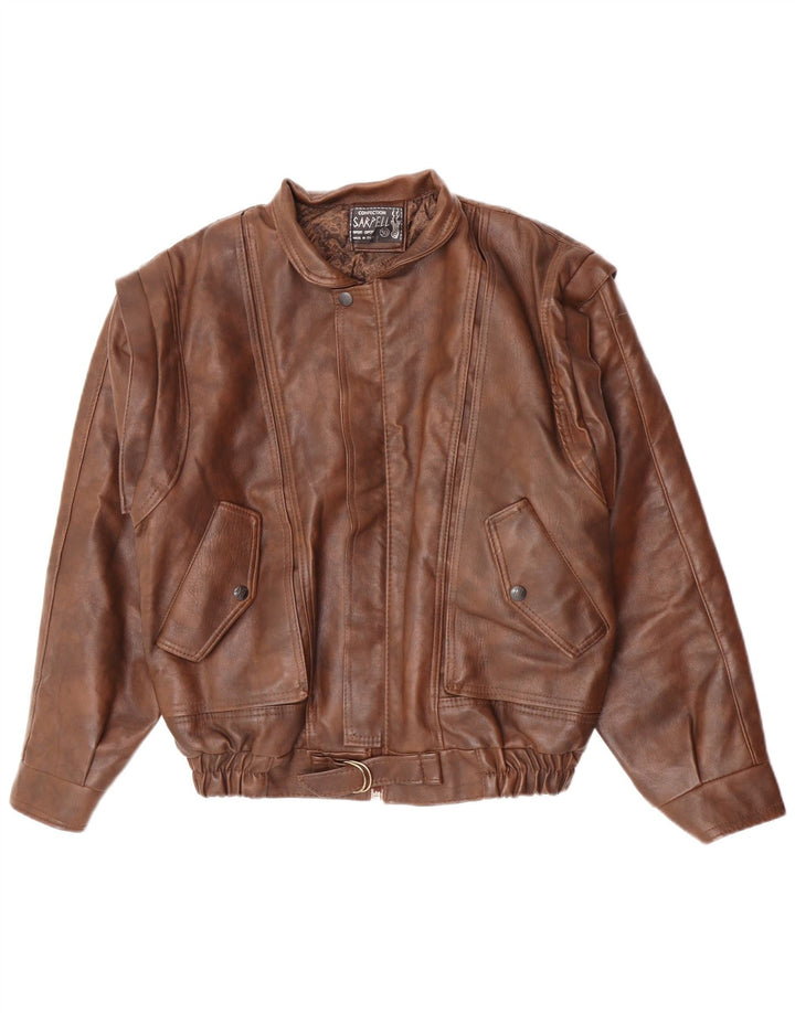 Vintage Mens Leather Jacket IT 50 Large Brown