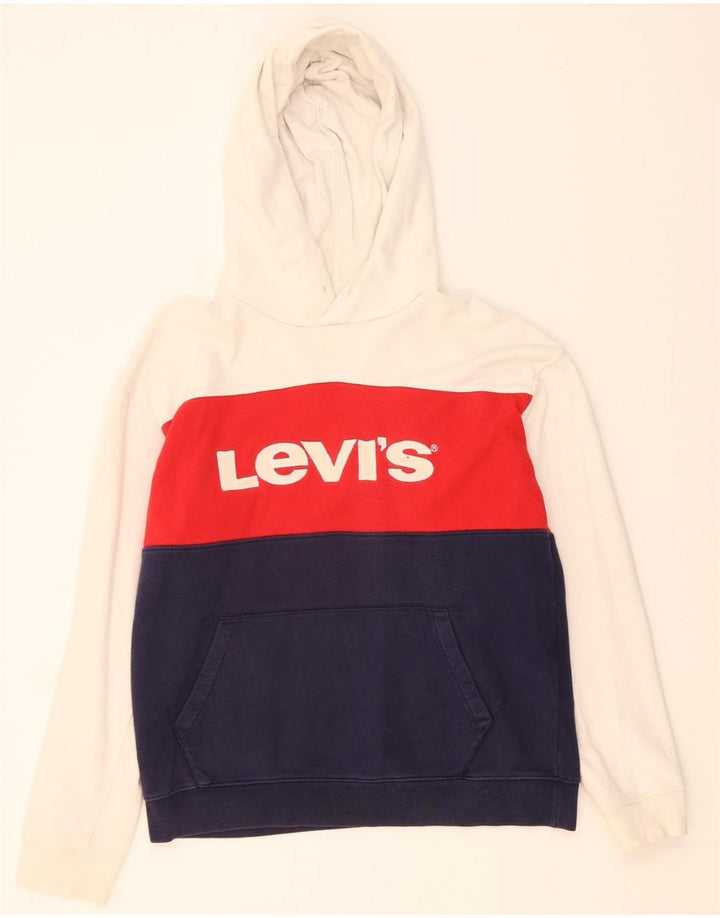 Suéter com capuz gráfico masculino LEVI'S, médio, multicolorido, algodão colorblock