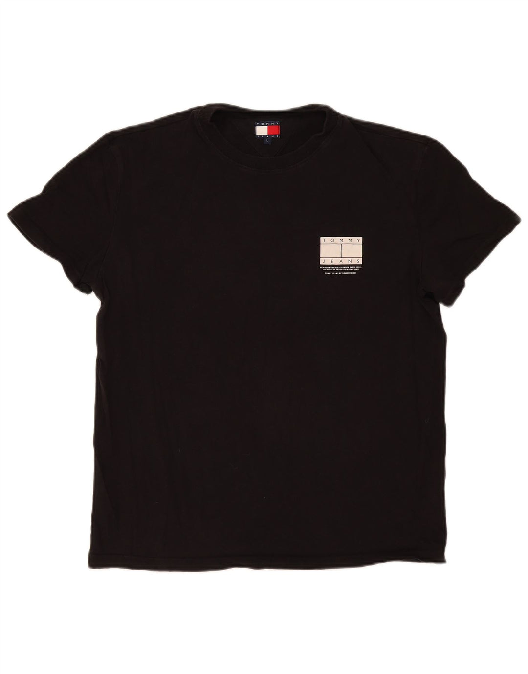 Tommy Hilfiger Herre T-Shirt Top Stor Sort