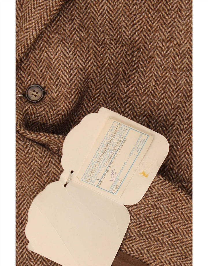 Vintage Ανδρικό τζάκετ με 2 κουμπιά μπλέιζερ IT 44 XS Καφέ μαλλί ψαροκόκαλο