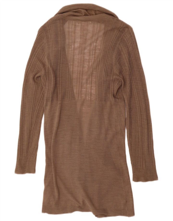Marks & Spencer Damen Longline Open Cardigan Pullover UK 14 Mittelbraun
