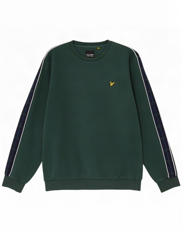 Lyle & Scott Mens Graphic Sweatshirt Jumper XL Green Colourblock Cotton