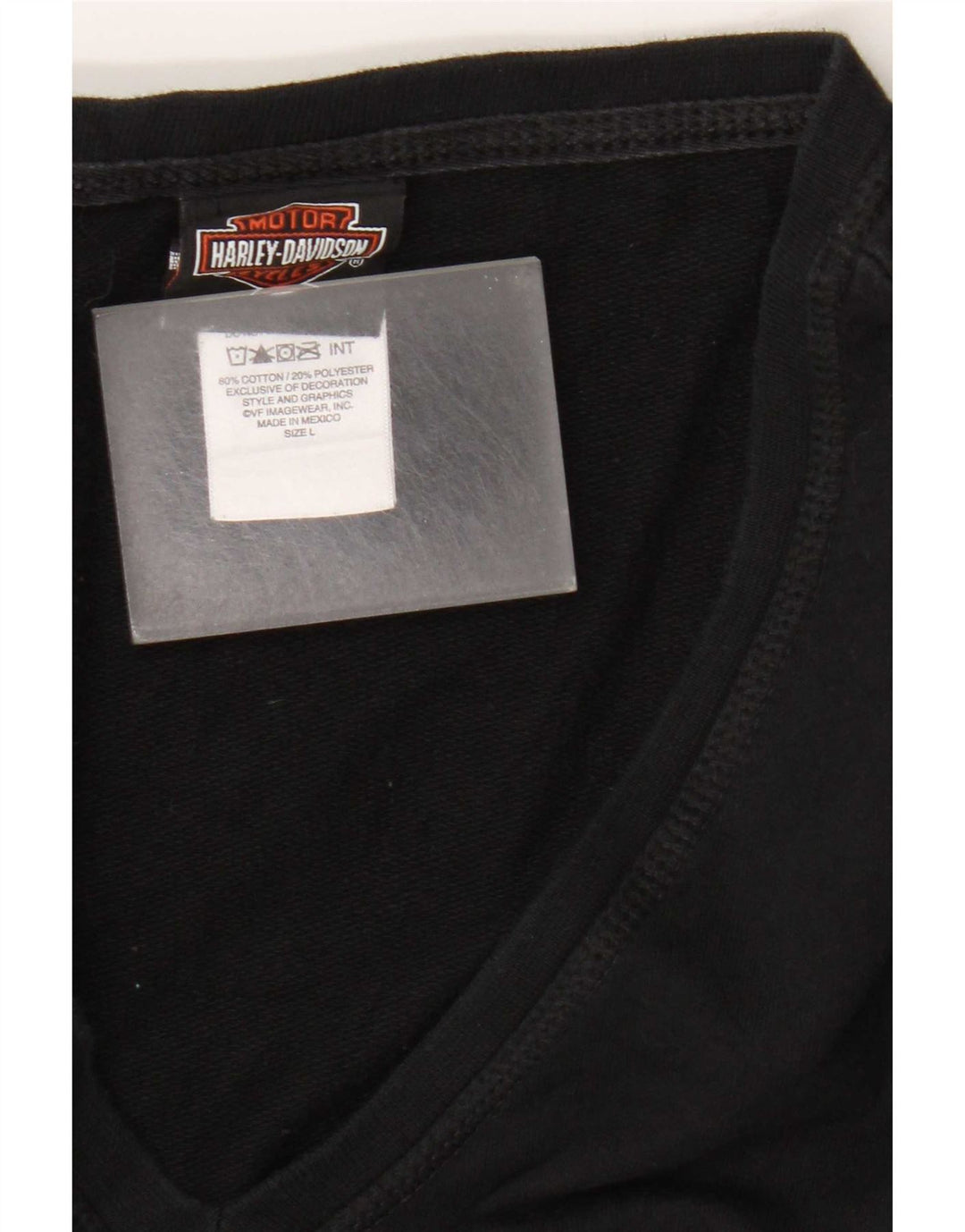Harley Davidson Womens Graphic Crop Sweatshirt Jumper UK 16 Large Black