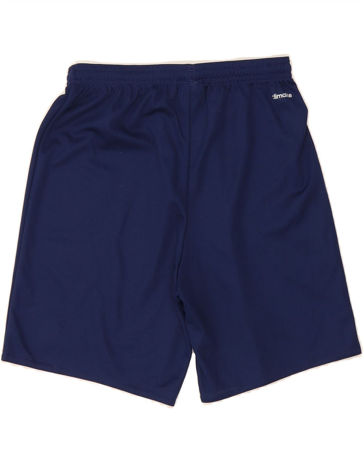 ADIDAS Boys Climalite Sport Shorts 13-14 Years Navy Blue Polyester Vintage Adidas and Second-Hand Adidas from Messina Hembry 