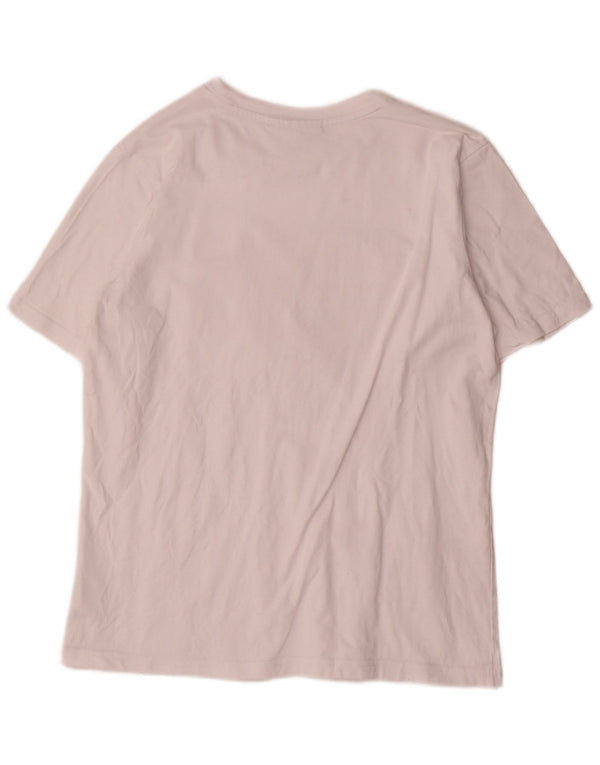 Fila Dame Grafisk T-Shirt Top UK14 Medium Hvid Bomuld