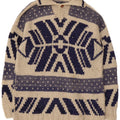 Męski sweter z golfem w stylu vintage, średni, złamany biały geometryczny