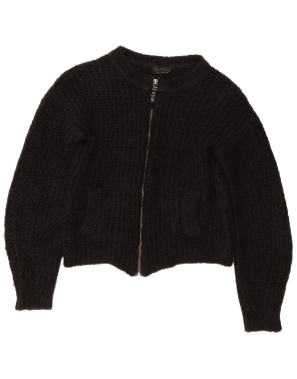 Topshop damski sweter typu Crop Cardigan UK 6 XS, czarny akryl