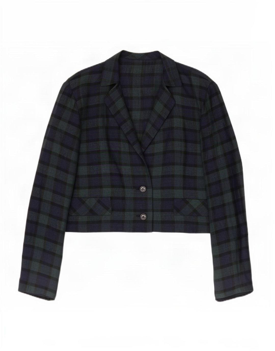 vintage Femme 2 Bouton Blazer Veste UK 14 Moyen Vert Check