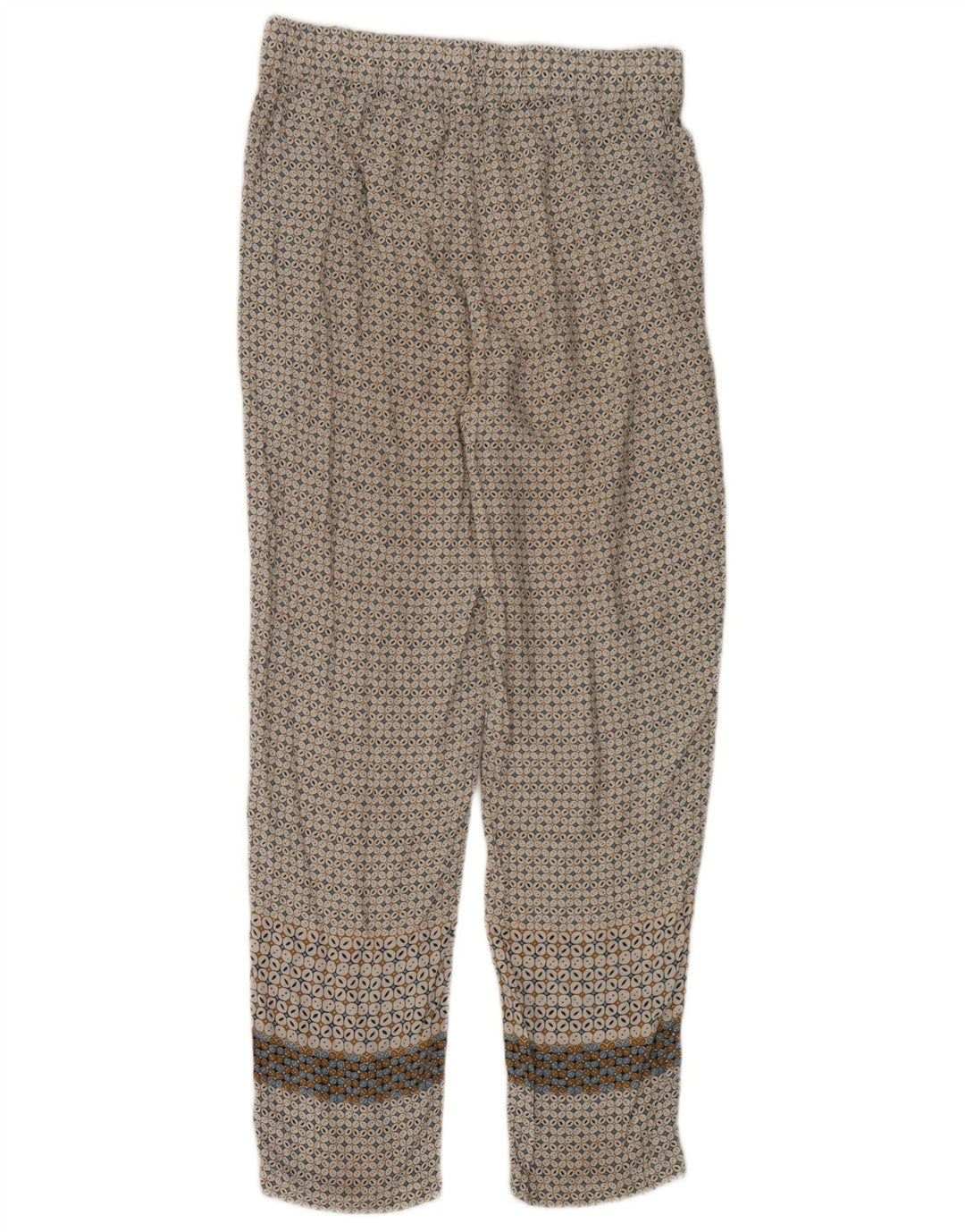 Benetton Womens Casual Trousers Small W30 L29 Multicoloured Geometric