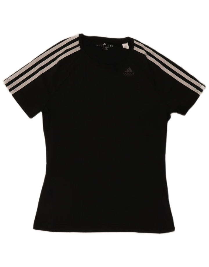Adidas Womens Climalite T-Shirt Top UK 8/10 Small Black Polyester