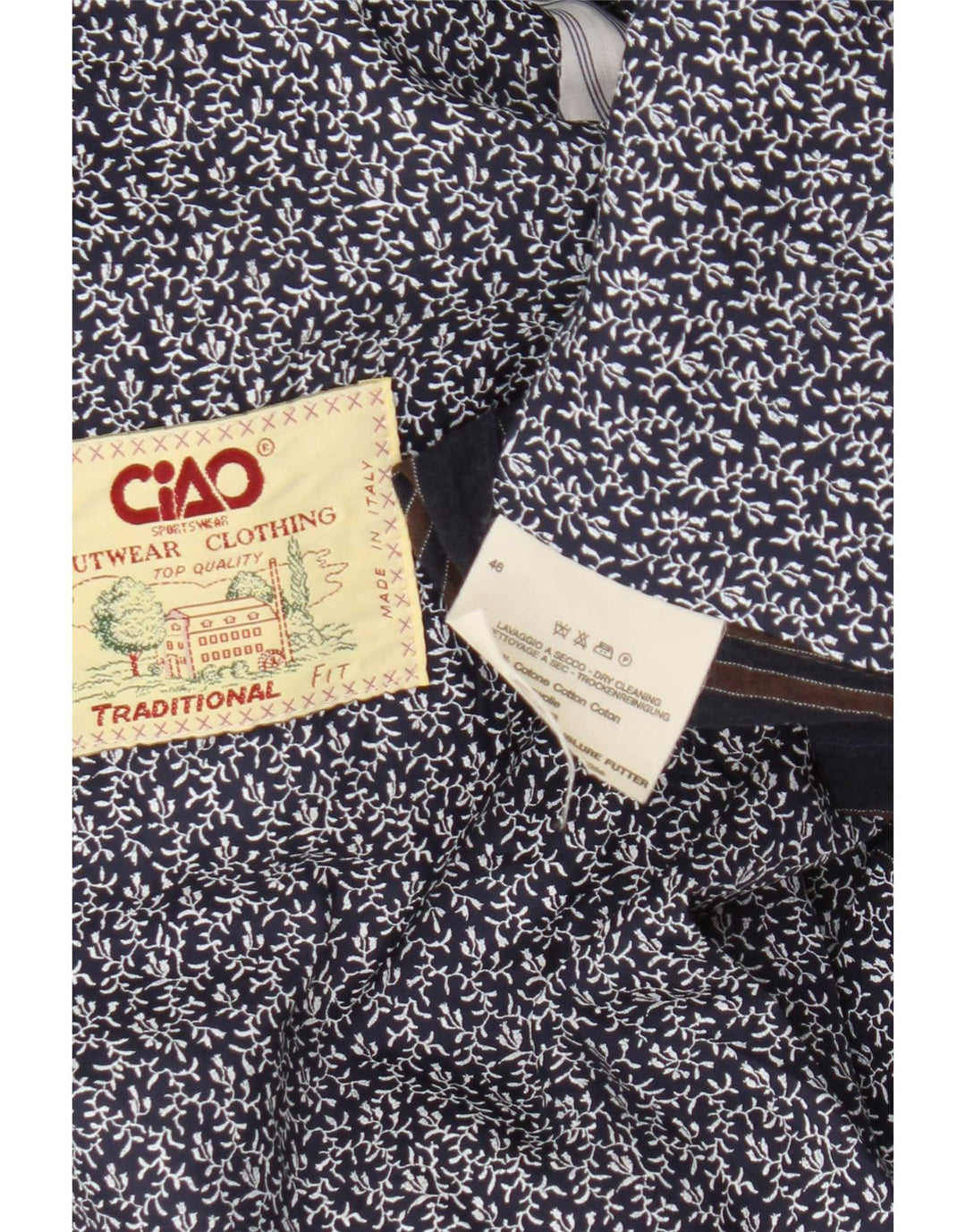 Ciao Mens Traditional Fit Blazer Jacket IT 46 Small Navy Blue Striped