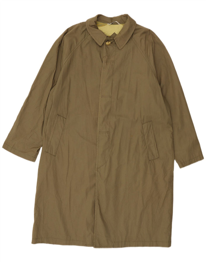 Stratos Mens Overcoat UK 40 Large Khaki Cotton