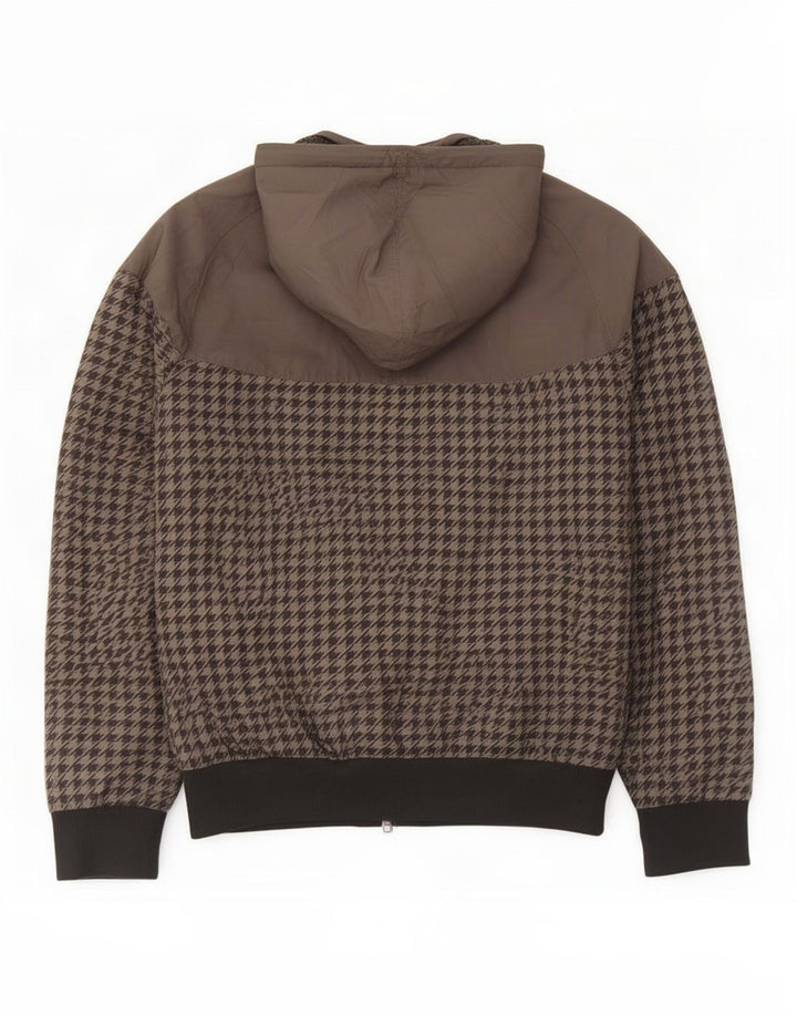 Ανδρικό μπουφάν Nike με κουκούλα UK 34/36 Small Grey Houndstooth Polyester