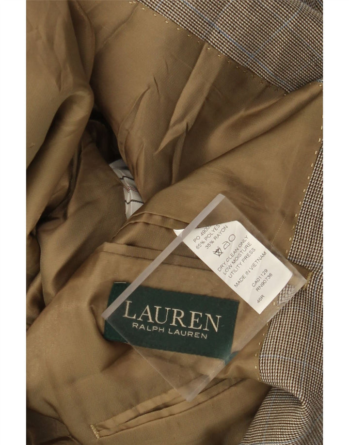 Ralph Lauren Mens 2 Button Blazer Jacket UK 46 2XL Grey Polyester