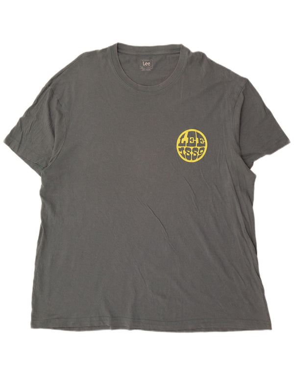 Lee Herre Relaxed Fit Grafisk T-Shirt Top 2XL Grøn Bomuld