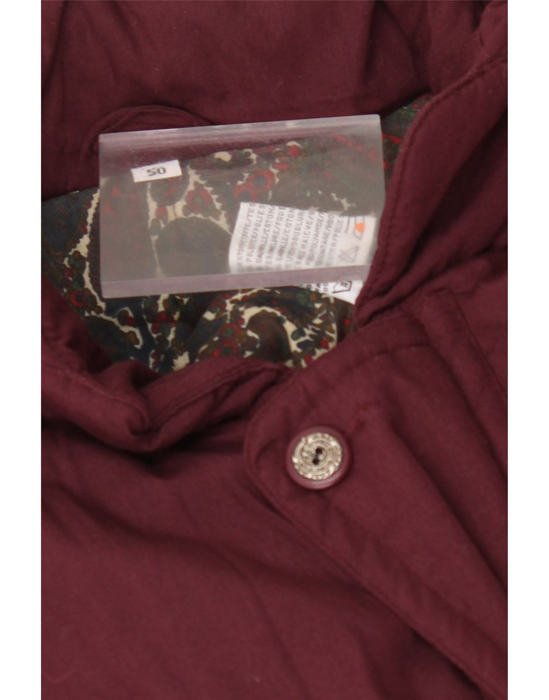 VINTAGE Mens Padded Jacket IT 50 Large Burgundy Polyester