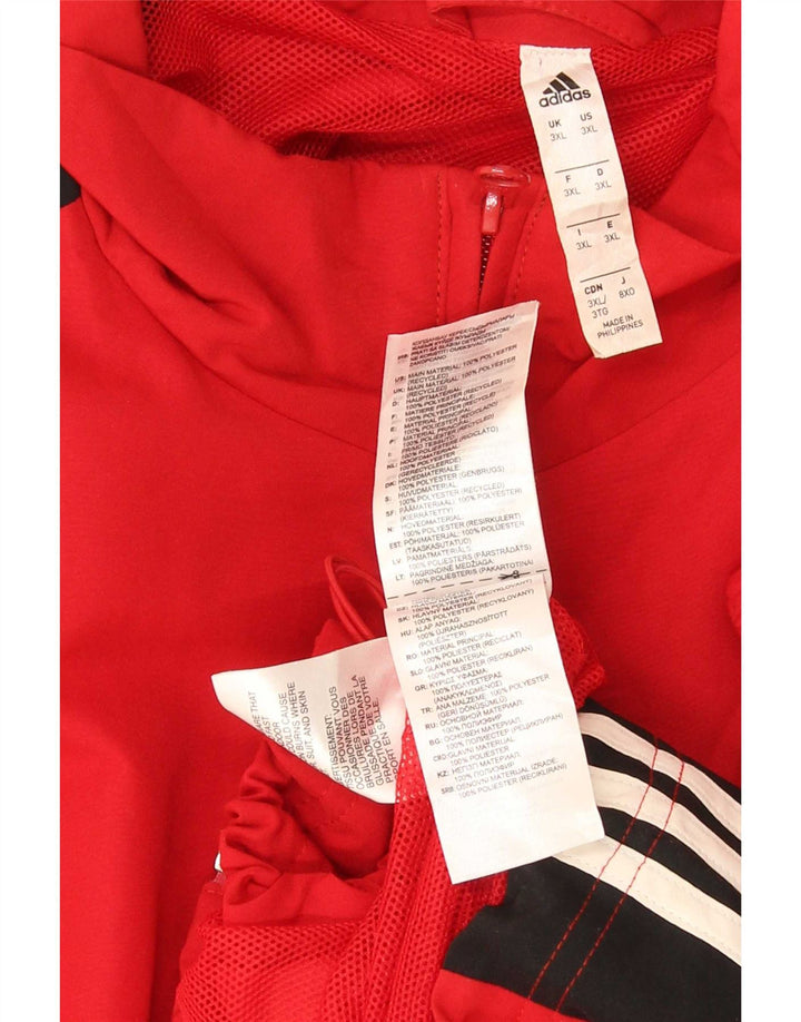 Adidas Mens Climalite Tracksuit Top Jacket 3XL Red Colourblock Polyester