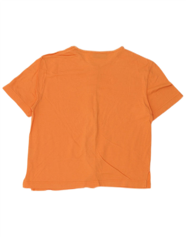 SERGIO TACCHINI Womens Short Sleeve Shirt Blouse UK 14 Medium Orange