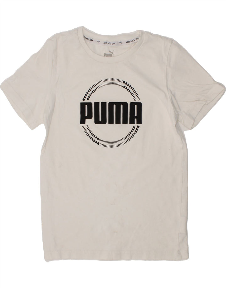 PUMA Boys Graphic T-Shirt Top 9-10 Years Medium  White Cotton Vintage Puma and Second-Hand Puma from Messina Hembry 