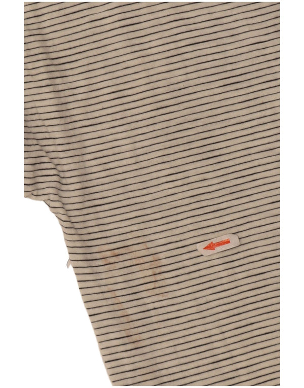 Boden Womens Top oversize à manches 3/4 UK 10 Petit coton à fines rayures blanches