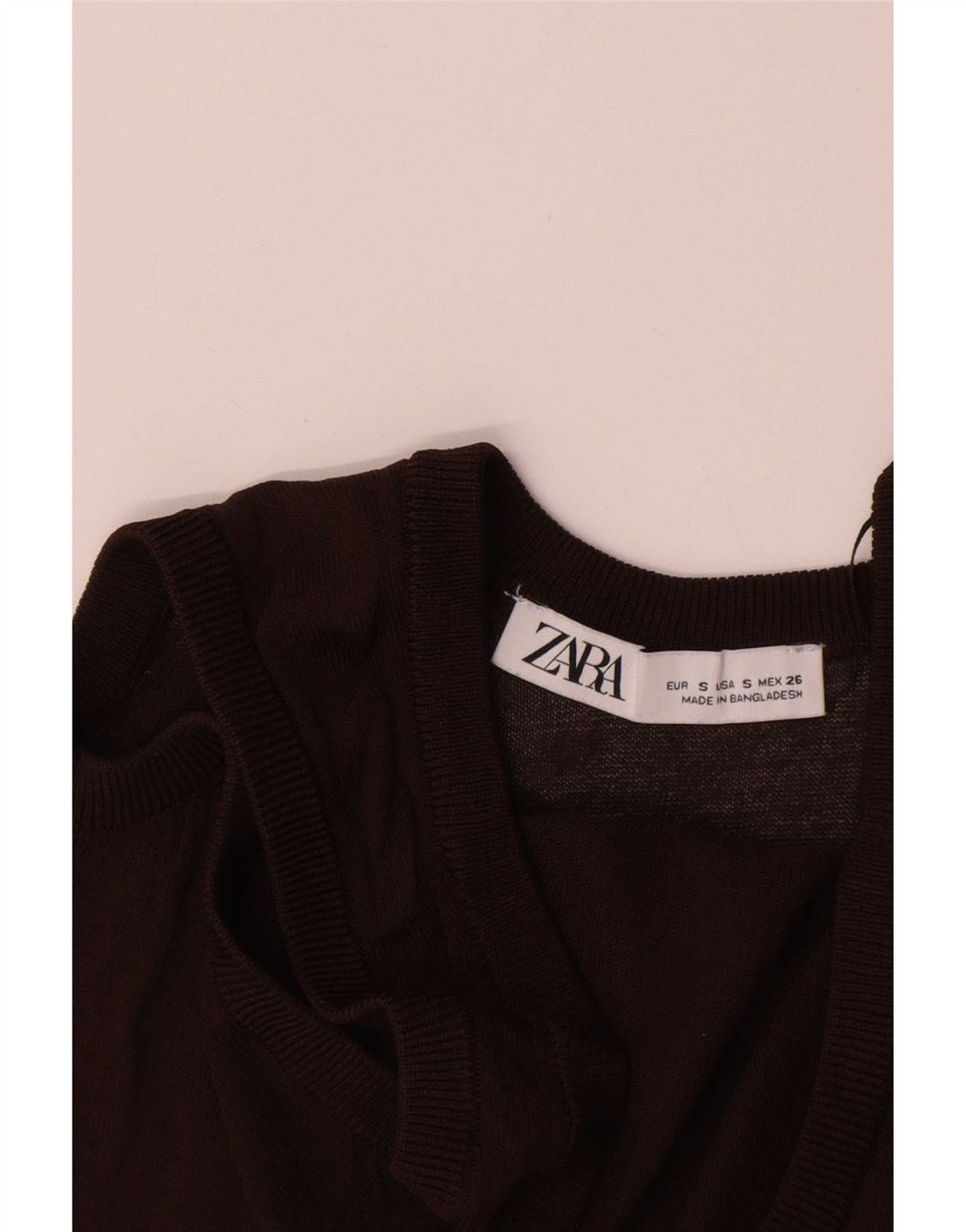Zara Womens Vest Top UK 8 Small Brown Viscose