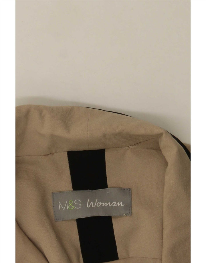 Marks & Spencer Dame 3/4 ærmet åben blazerjakke UK 12 Medium Beige