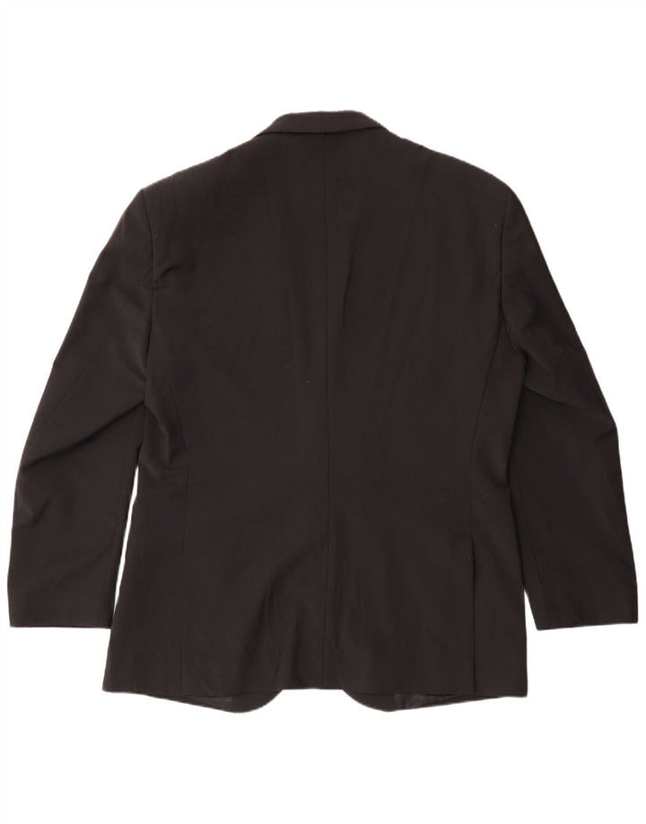 Calvin Klein Mens 2 Button Blazer Jacket IT 52 XL Black Polyester